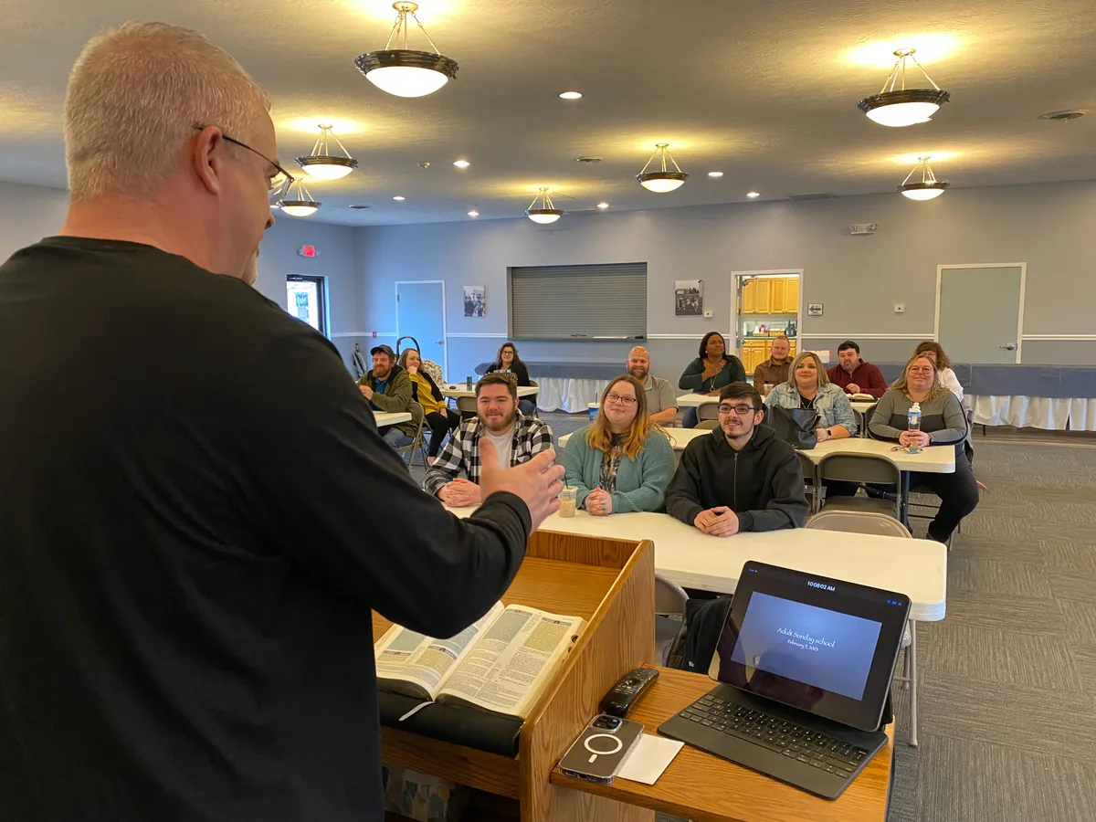 Adult Sunday School class at Liberty Life Church